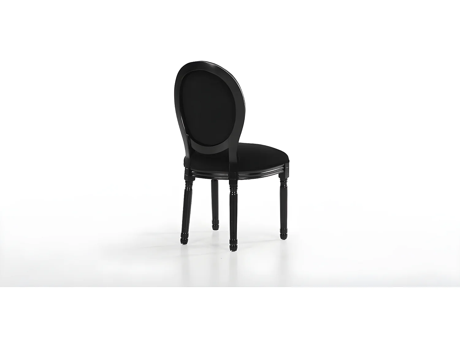Lot de 2 chaises médaillon VERSAILLES style louis XVI velours noir