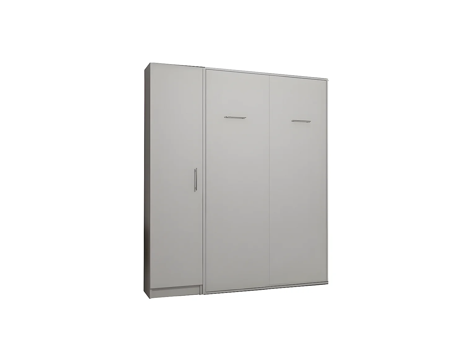 Composition armoire lit escamotable SMART-V2 blanc mat Couchage 160 x 200 cm colonne armoire
