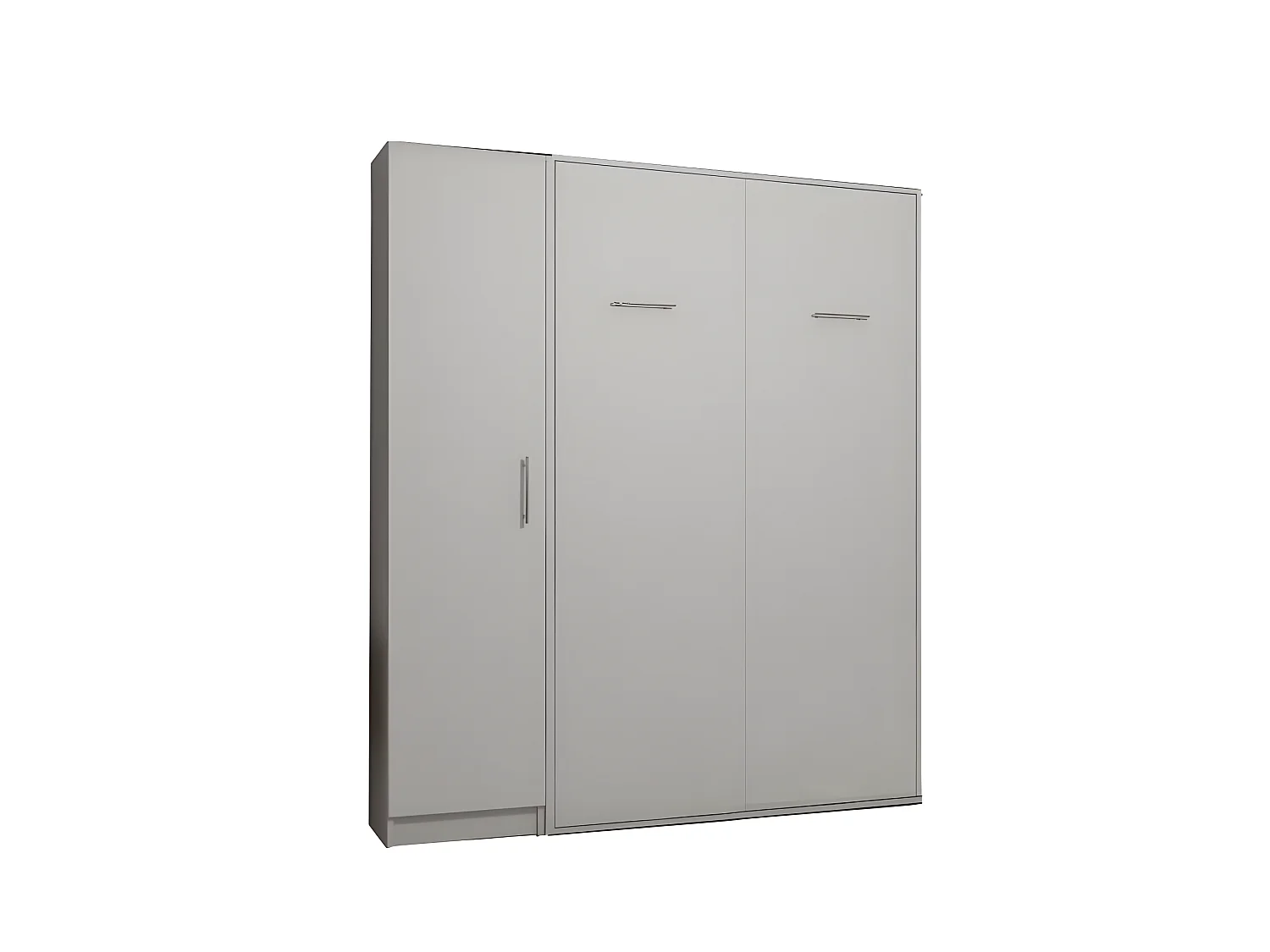 Composition armoire lit escamotable SMART-V2 blanc mat Couchage 160 x 200 cm colonne armoire