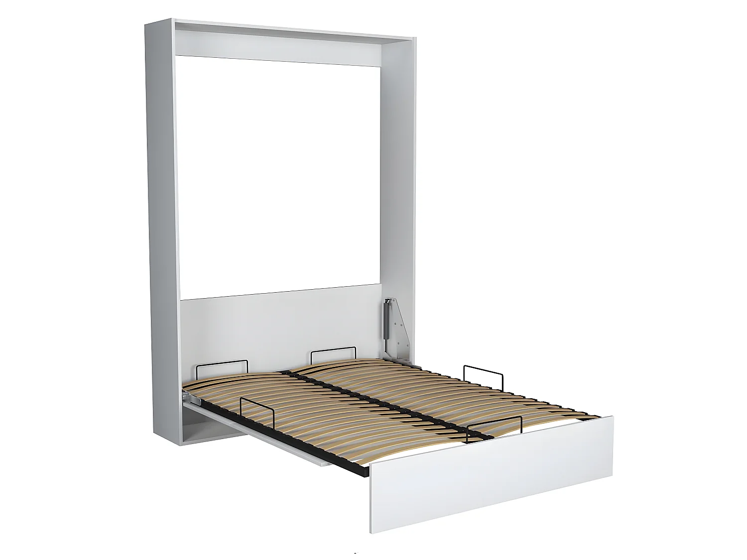 Lit escamotable STUDIO blanc mat couchage 140*200 cm Ouverture assistée et pied automatique