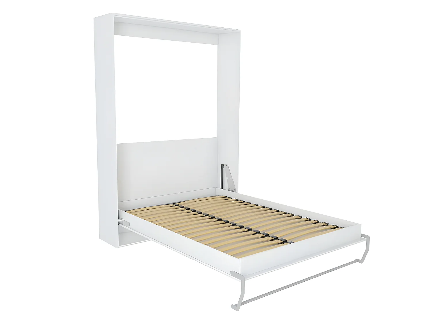 Armoire lit escamotable SMART-V2 blanc mat couchage 160*200 cm.