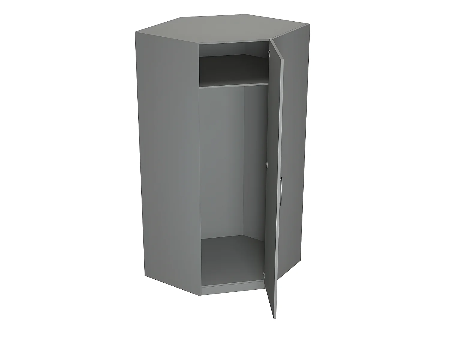 Composition armoire lit escamotable SMART-V2 gris mat Couchage 160 x 200 cm armoire 2 portes + angle