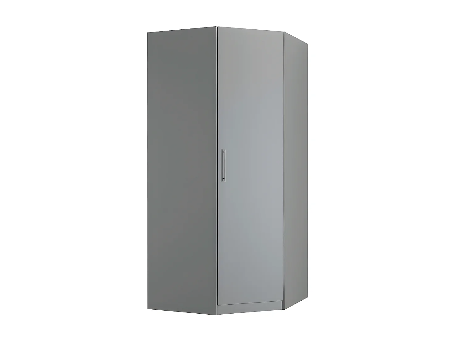 Composition armoire lit escamotable SMART-V2 gris mat Couchage 160 x 200 cm armoire 2 portes + angle