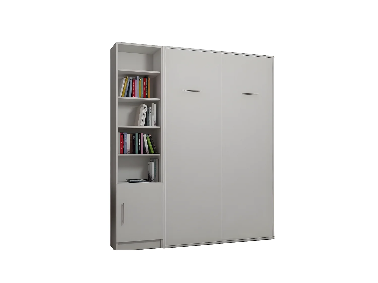 Composition armoire lit escamotable SMART-V2 blanc mat Couchage 160 x 200 cm
