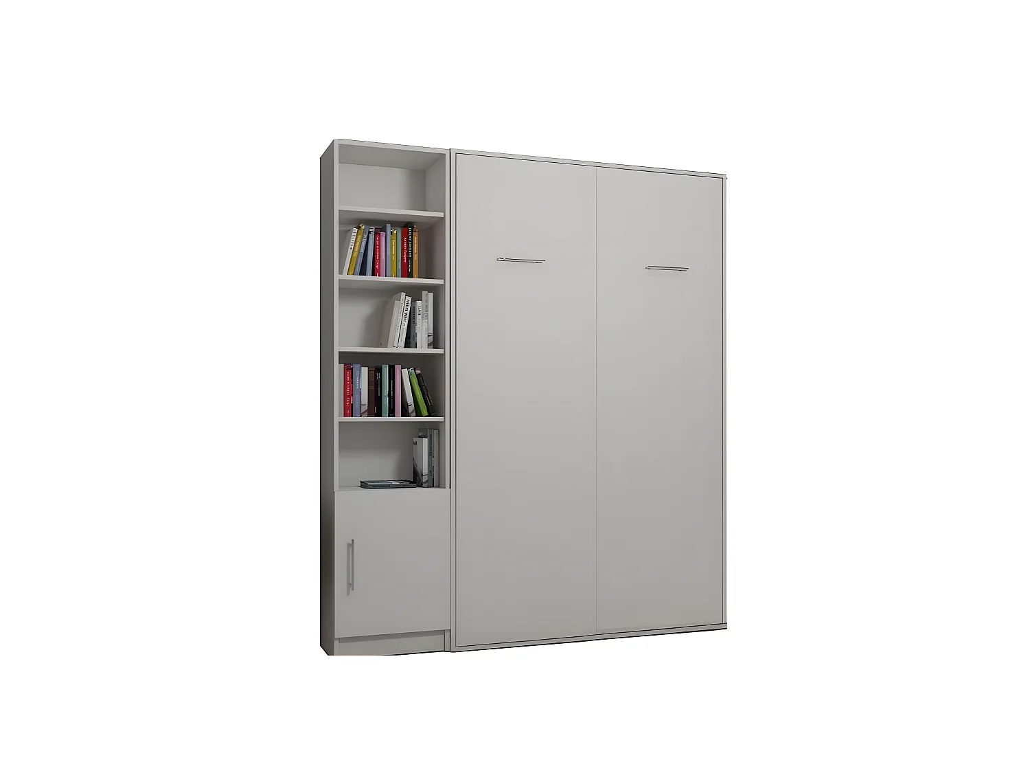 Composition armoire lit escamotable SMART-V2 blanc mat Couchage 160 x 200 cm