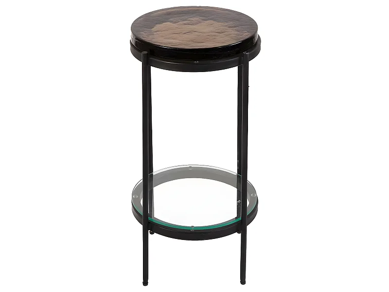 Bout de canapé plateau en verre fumé Lise