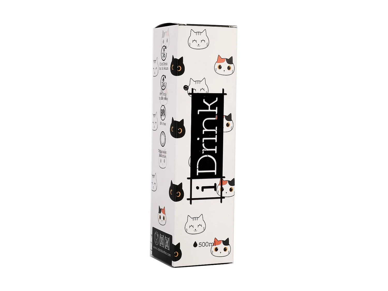 Bouteille isotherme décorée 500 ml Chats