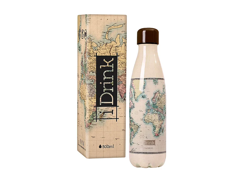 Bouteille isotherme décorée 500 ml Carte