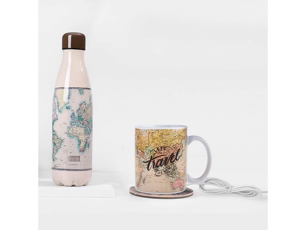 Bouteille isotherme décorée 500 ml Carte