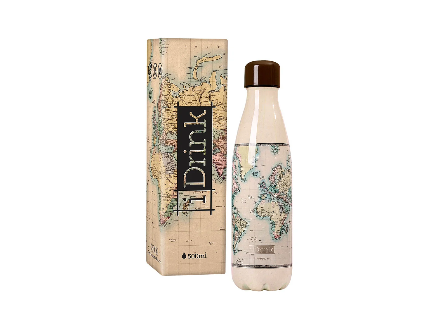 Bouteille isotherme décorée 500 ml Carte