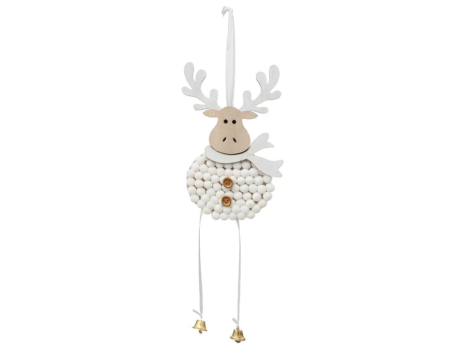 Déco de sapin Renne avec clochettes