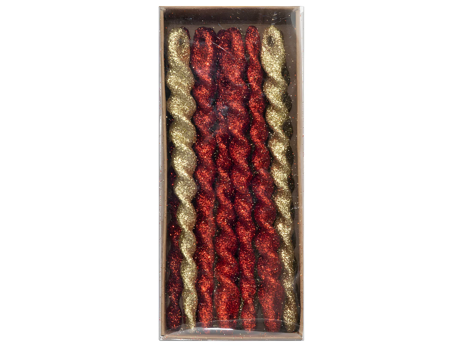 Déco de Sapin Lot de 12 Glaçons Rouge et Or