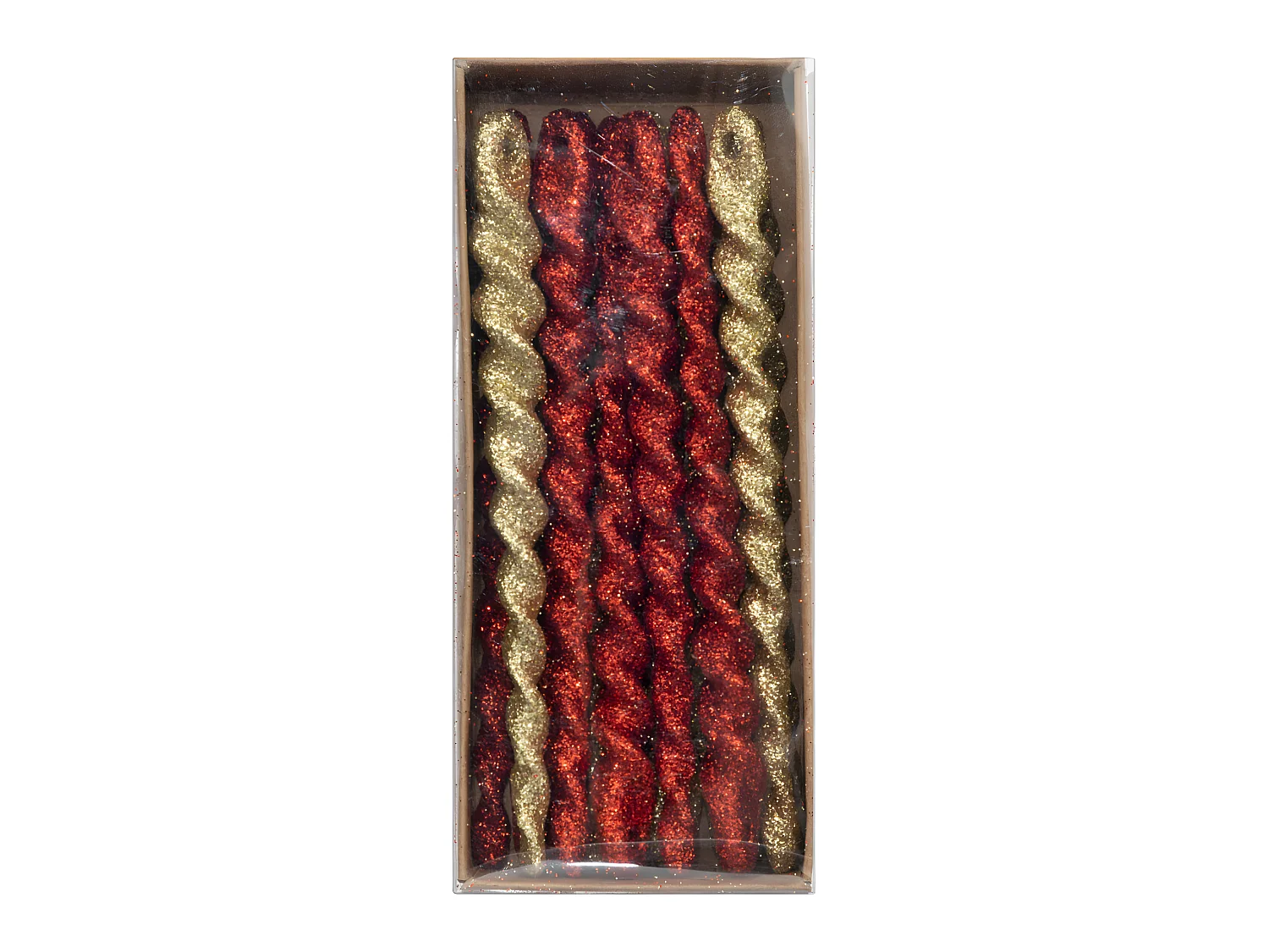 Déco de Sapin Lot de 12 Glaçons Rouge et Or