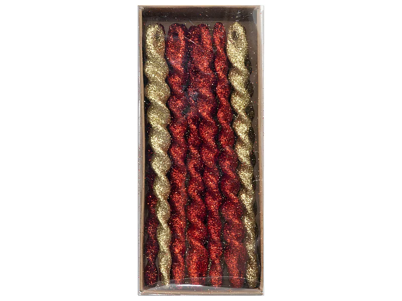 Déco de Sapin Lot de 12 Glaçons Rouge et Or