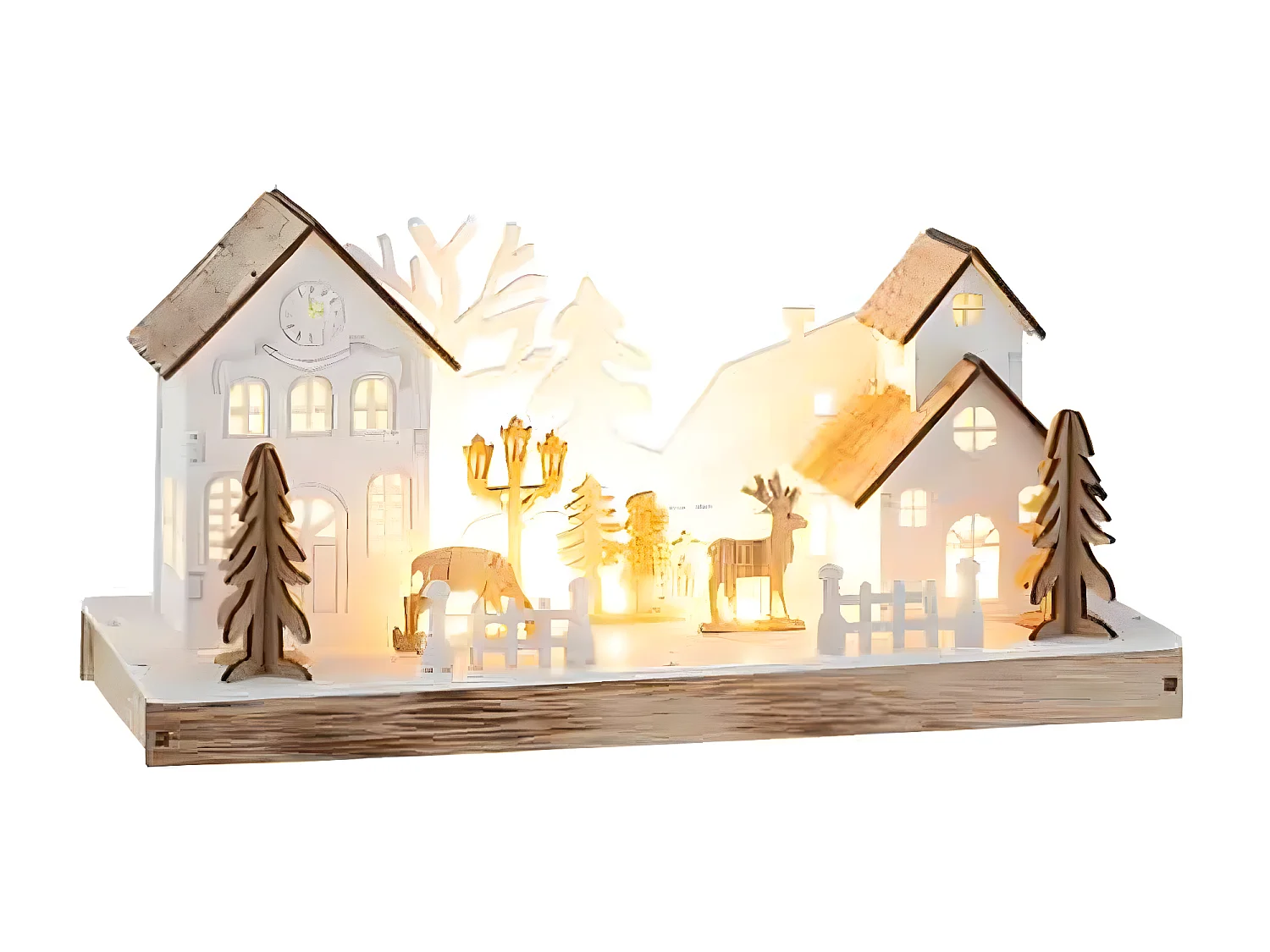 Décoration Lumineuse "Maison Led" 28cm Naturel