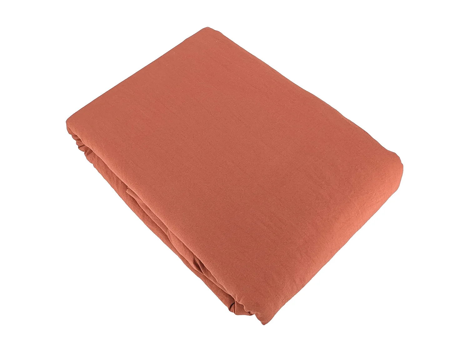 Parure 260x240 cm MILA polyester micro lavée rouge terracotta 3 pièces