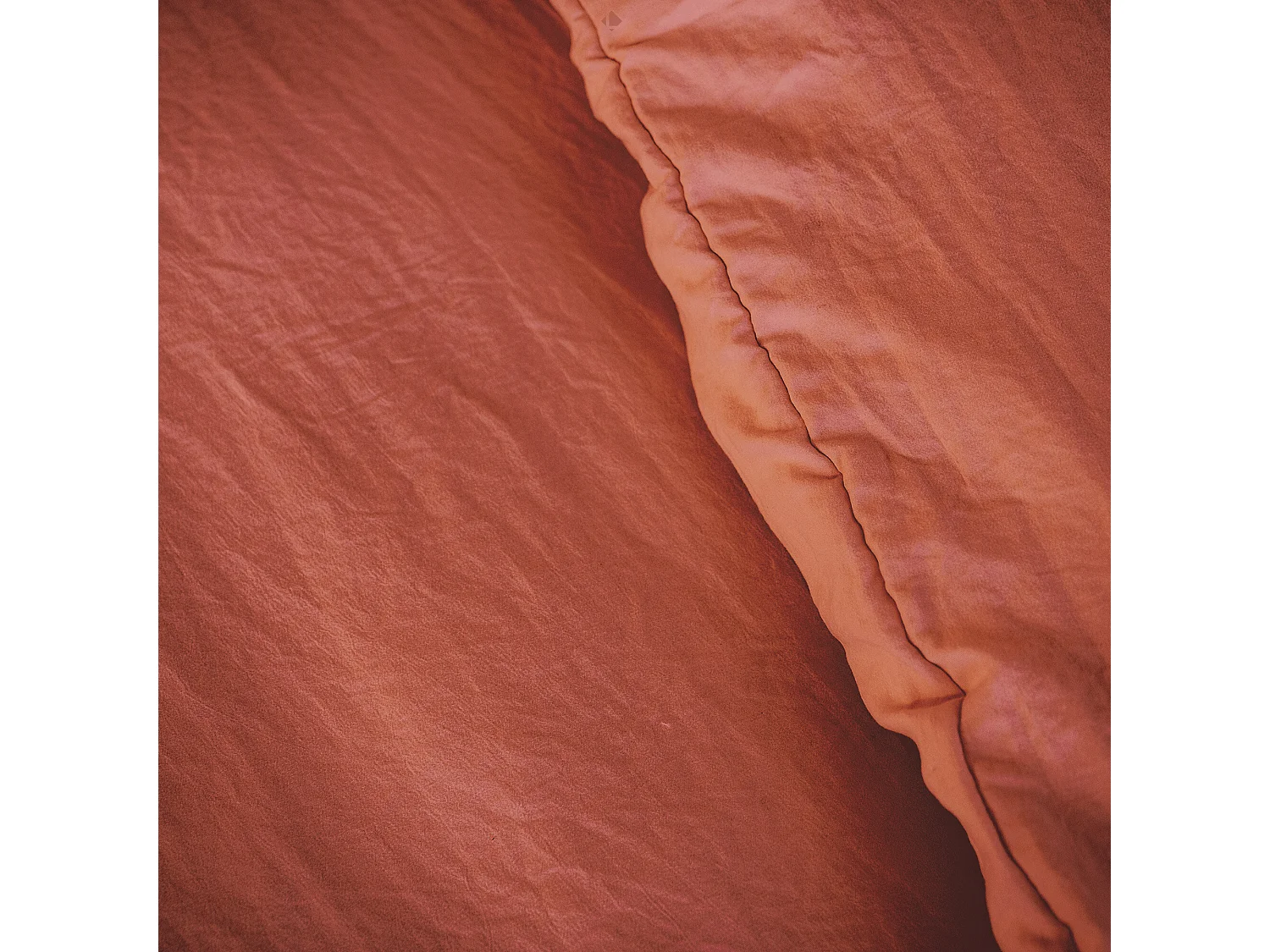 Parure 260x240 cm MILA polyester micro lavée rouge terracotta 3 pièces