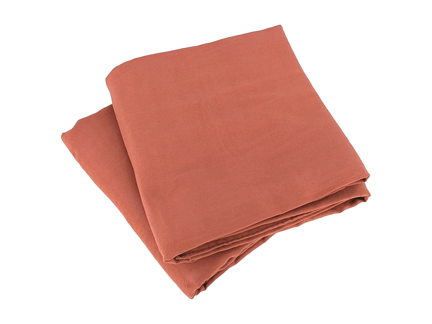 Parure 260x240 cm MILA polyester micro lavée rouge terracotta 3 pièces