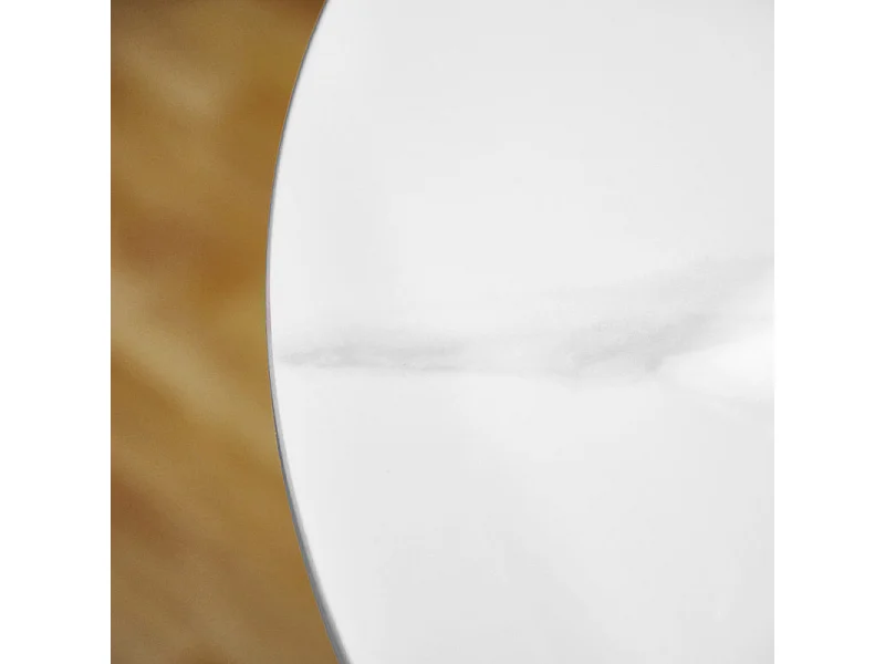 Table D.100 cm céramique blanc marbré laqué et pieds en métal - RODER