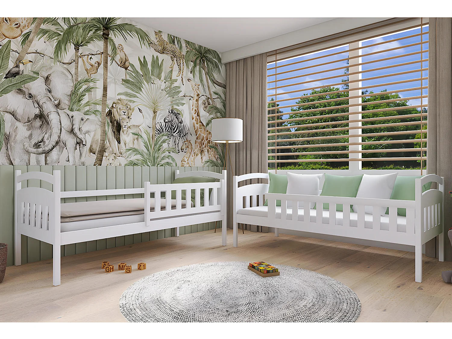 Lit superposé 90x200 sommier et tiroirs inclus Jules Blanc