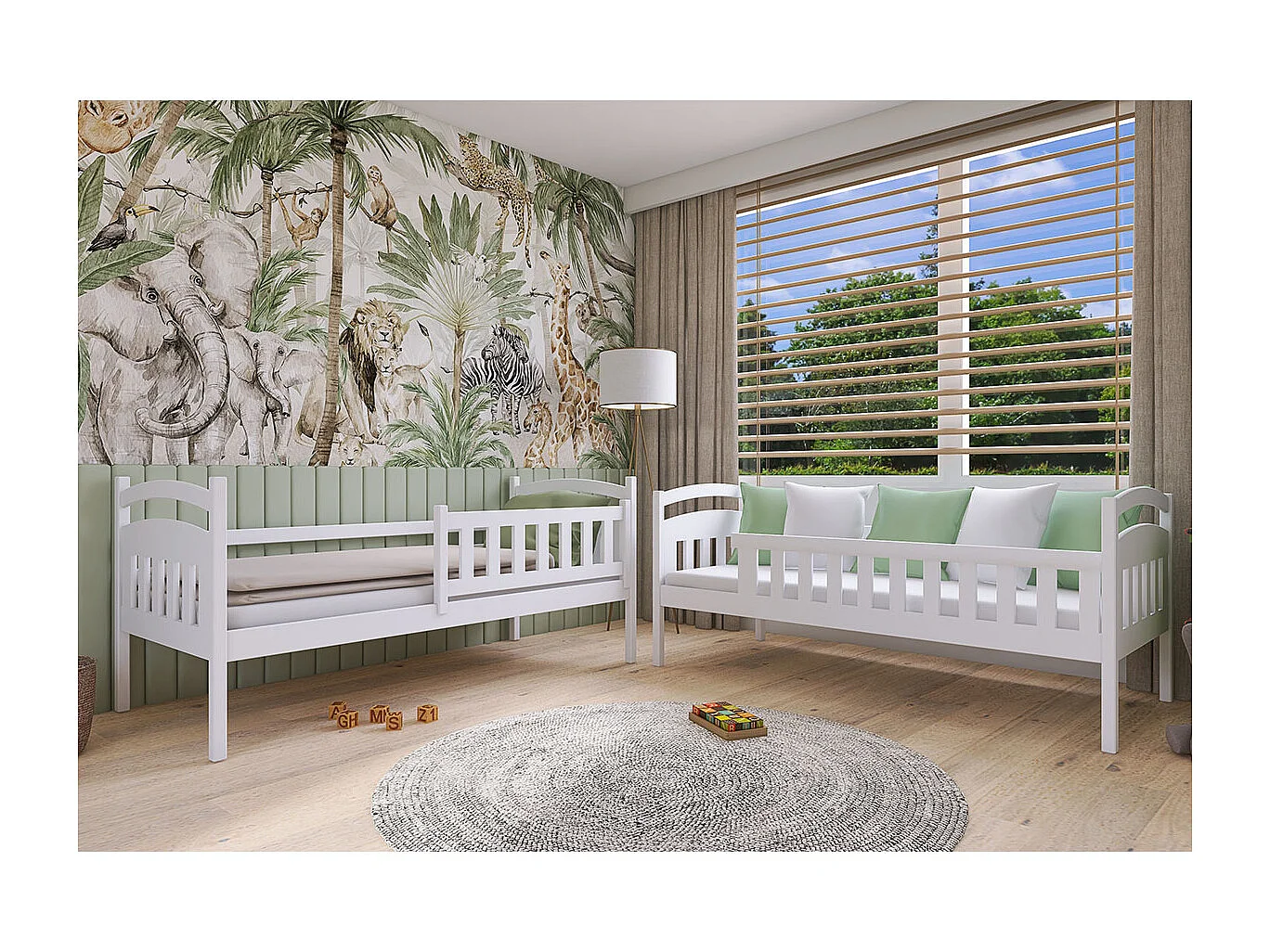 Lit superposé 90x200 sommier et tiroirs inclus Jules Blanc