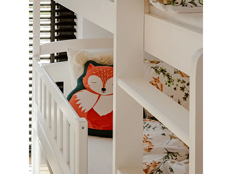 Lit superposé 90x200 sommier et tiroirs inclus Jules Blanc