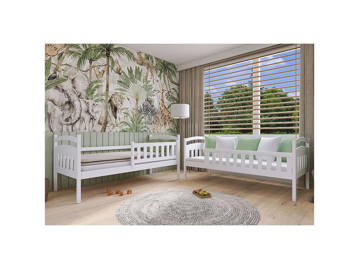 Letto a castello Jules White 90x200, con base e cassettiera