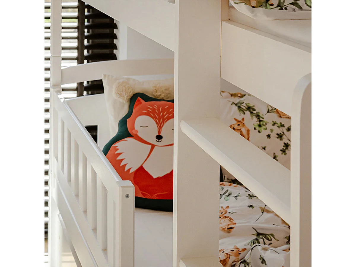 Letto a castello Jules White 90x200, con base e cassettiera