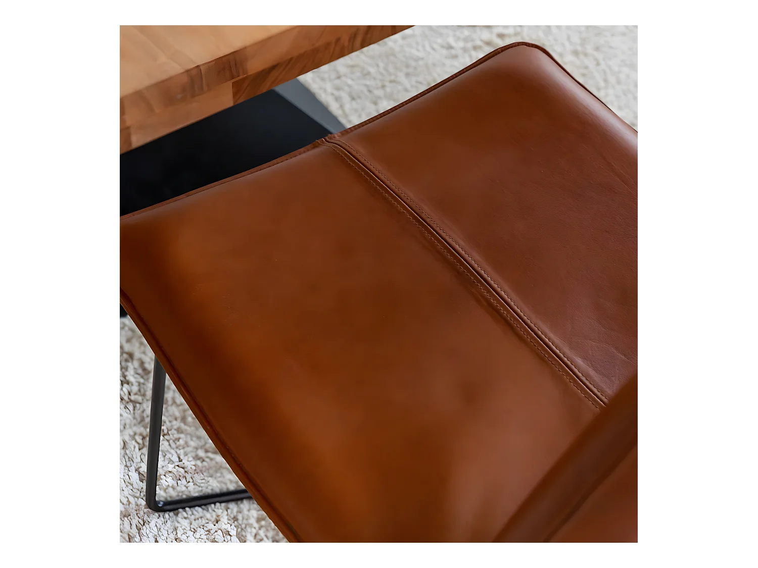 Juego de 2 sillas vintage de cuero marrón y metal Charles, perfectas para el hogar o la oficina