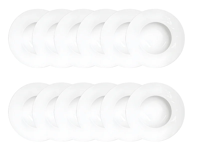 Maxi lot de 12 assiettes creuse Zen 23 cm