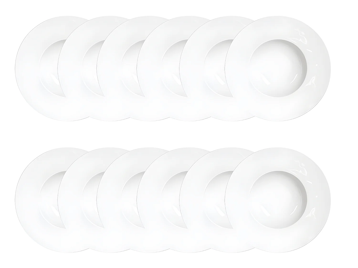 Maxi lot de 12 assiettes creuse Zen 23 cm