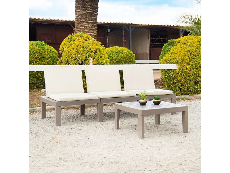 Mesa de centro de exterior Wave Taupé