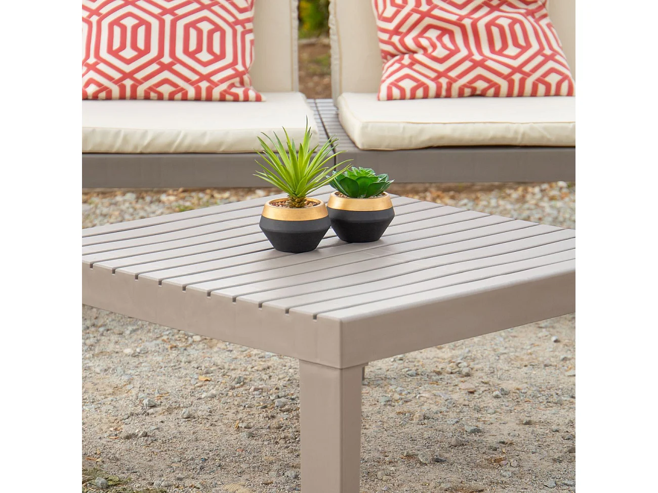 Mesa de centro de exterior Wave Taupé