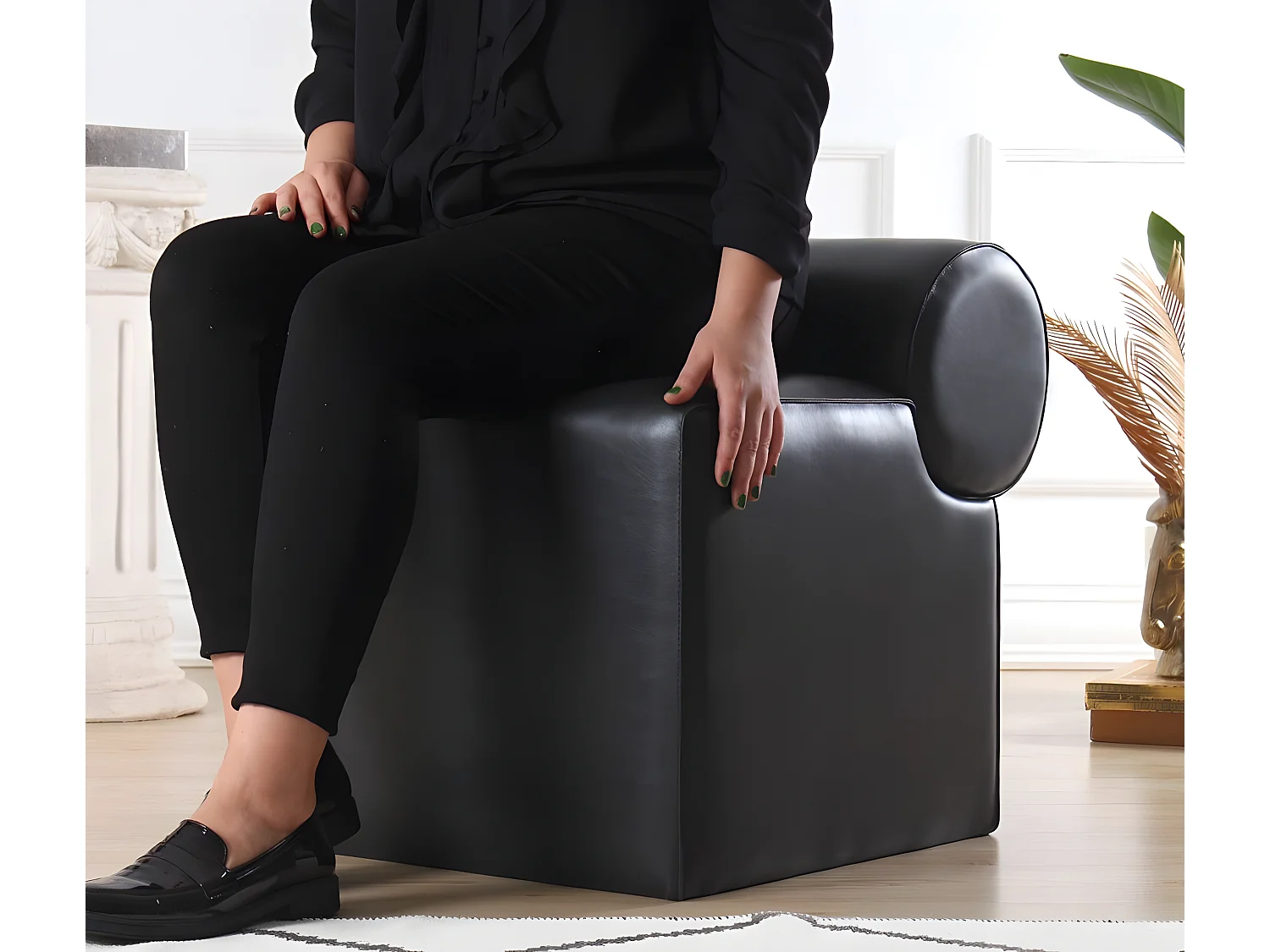 Pouf design Allias Simili Noir