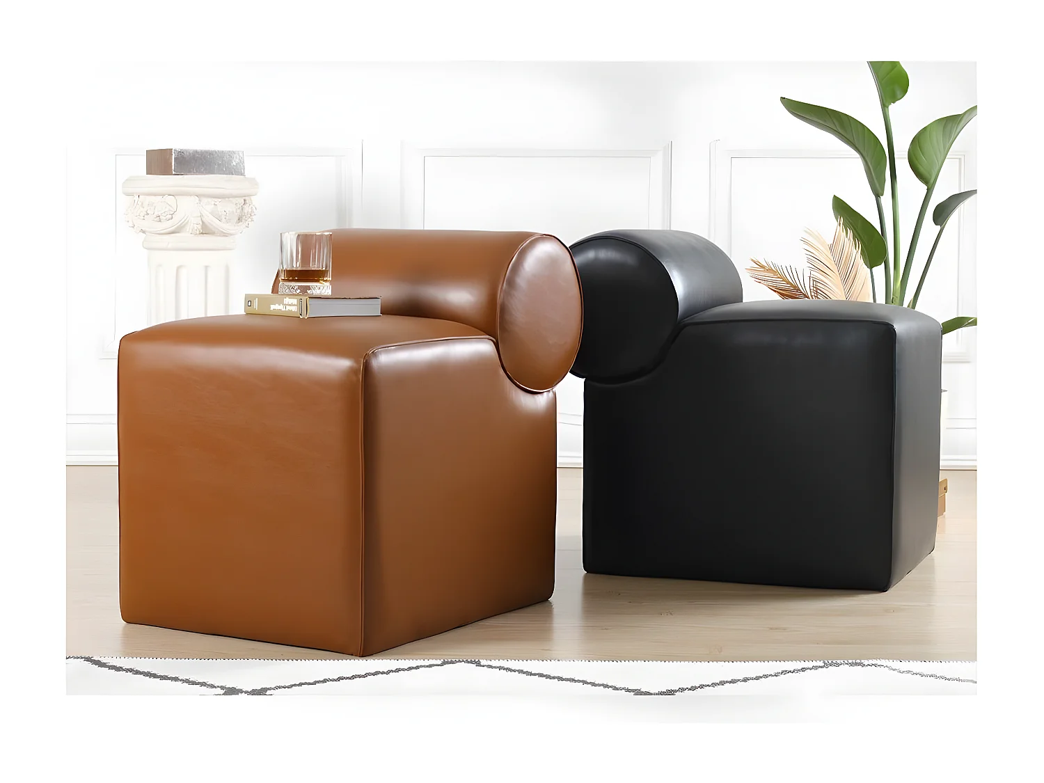 Pouf design Allias Simili Noir
