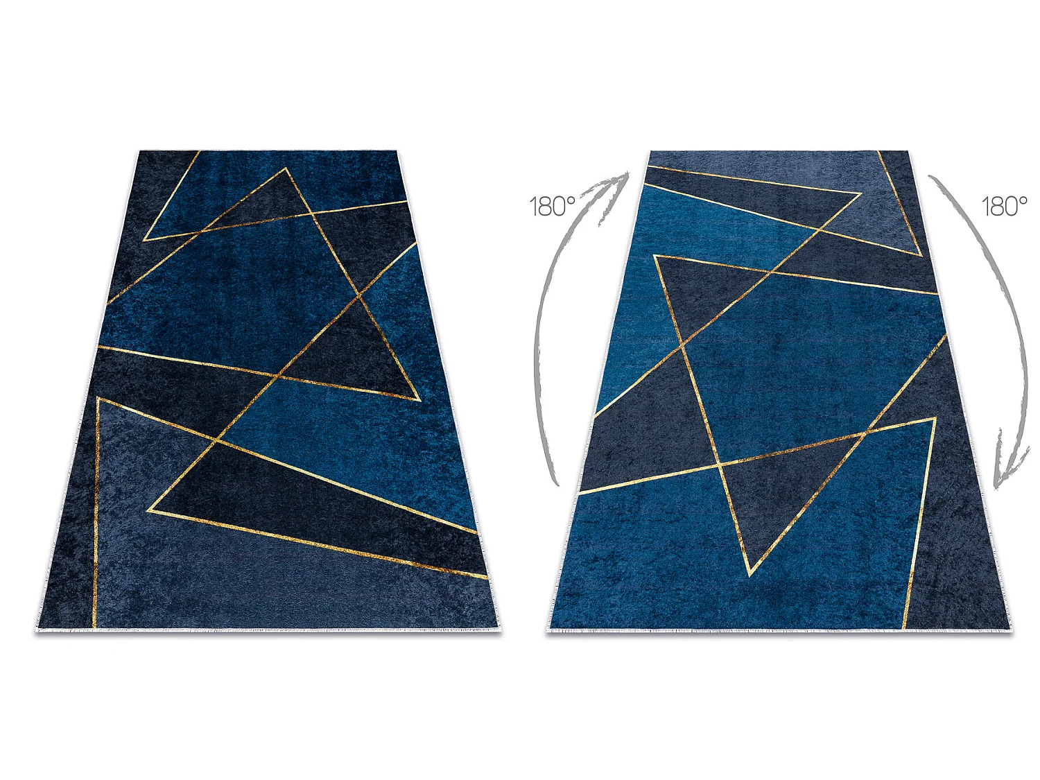 Tapis lavable MIRO 52097.801 Géométrique antidérapant - bleu 140x190 cm