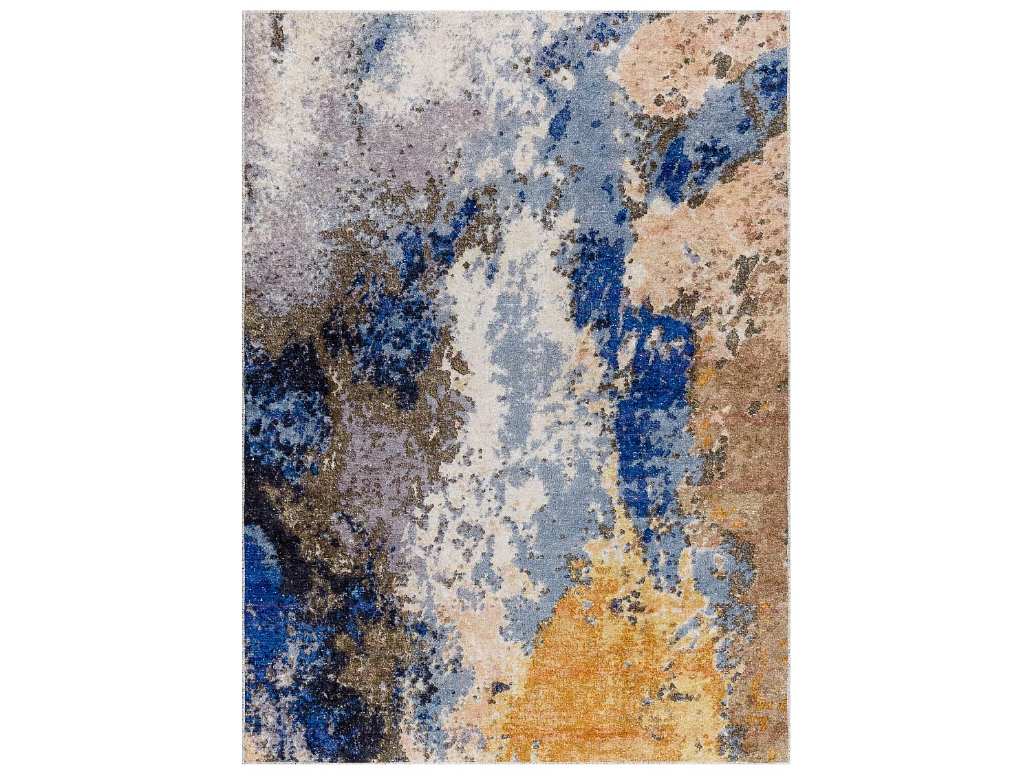 MIRO 51774.802 tapijt wasbaar Abstractie antislip - blauw / beige  140x190 cm