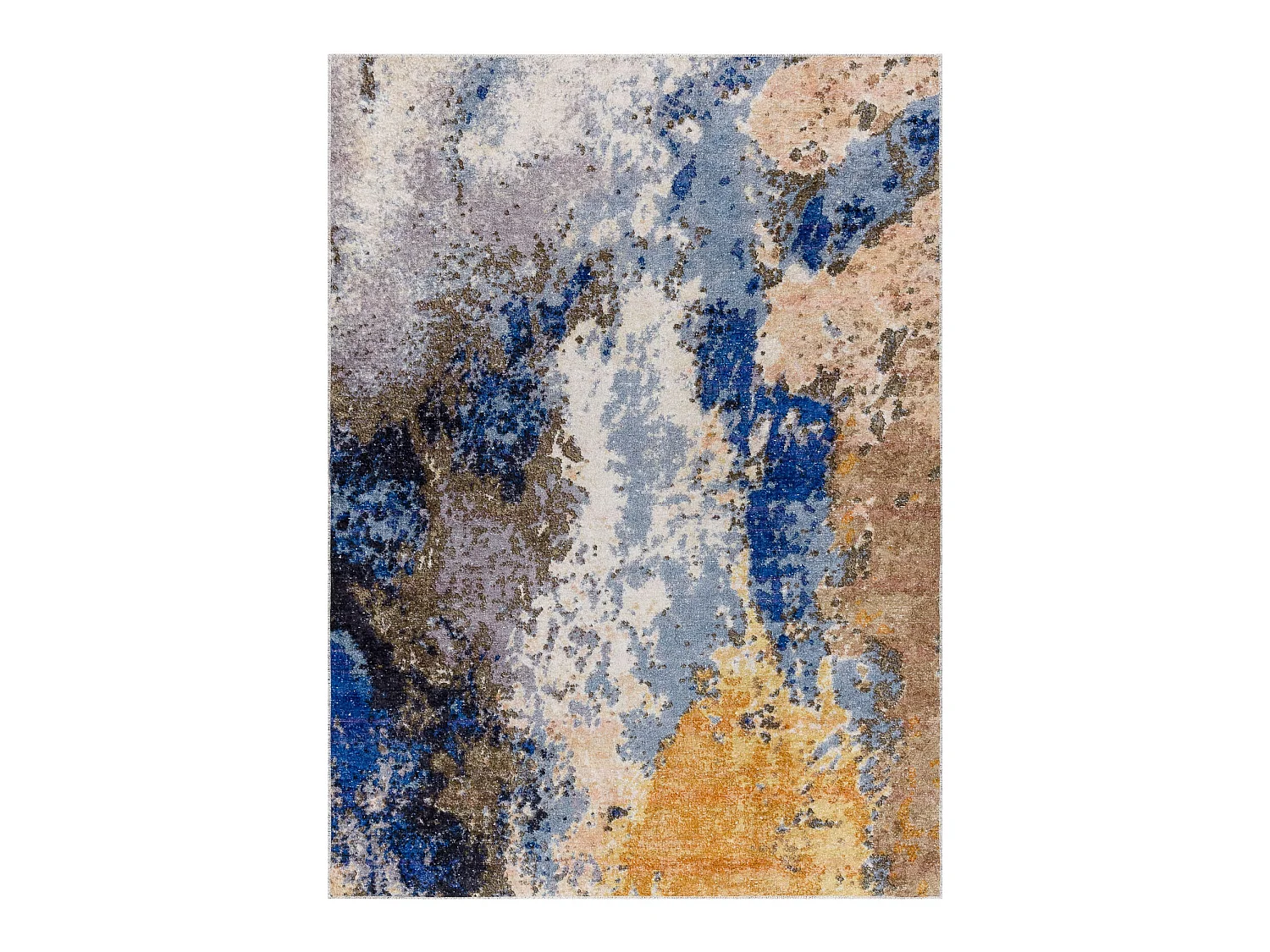 Tapis lavable MIRO 51774.802 Abstraction antidérapant - bleu / beige 140x190 cm