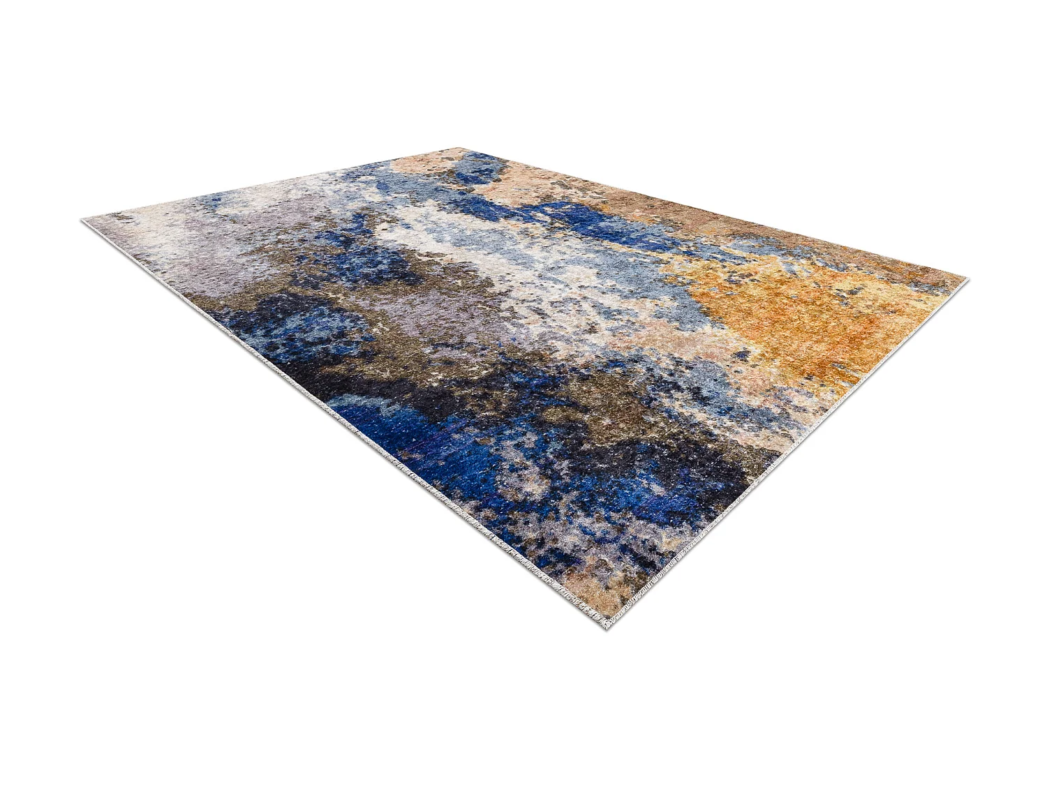 Tapis lavable MIRO 51774.802 Abstraction antidérapant - bleu / beige 140x190 cm