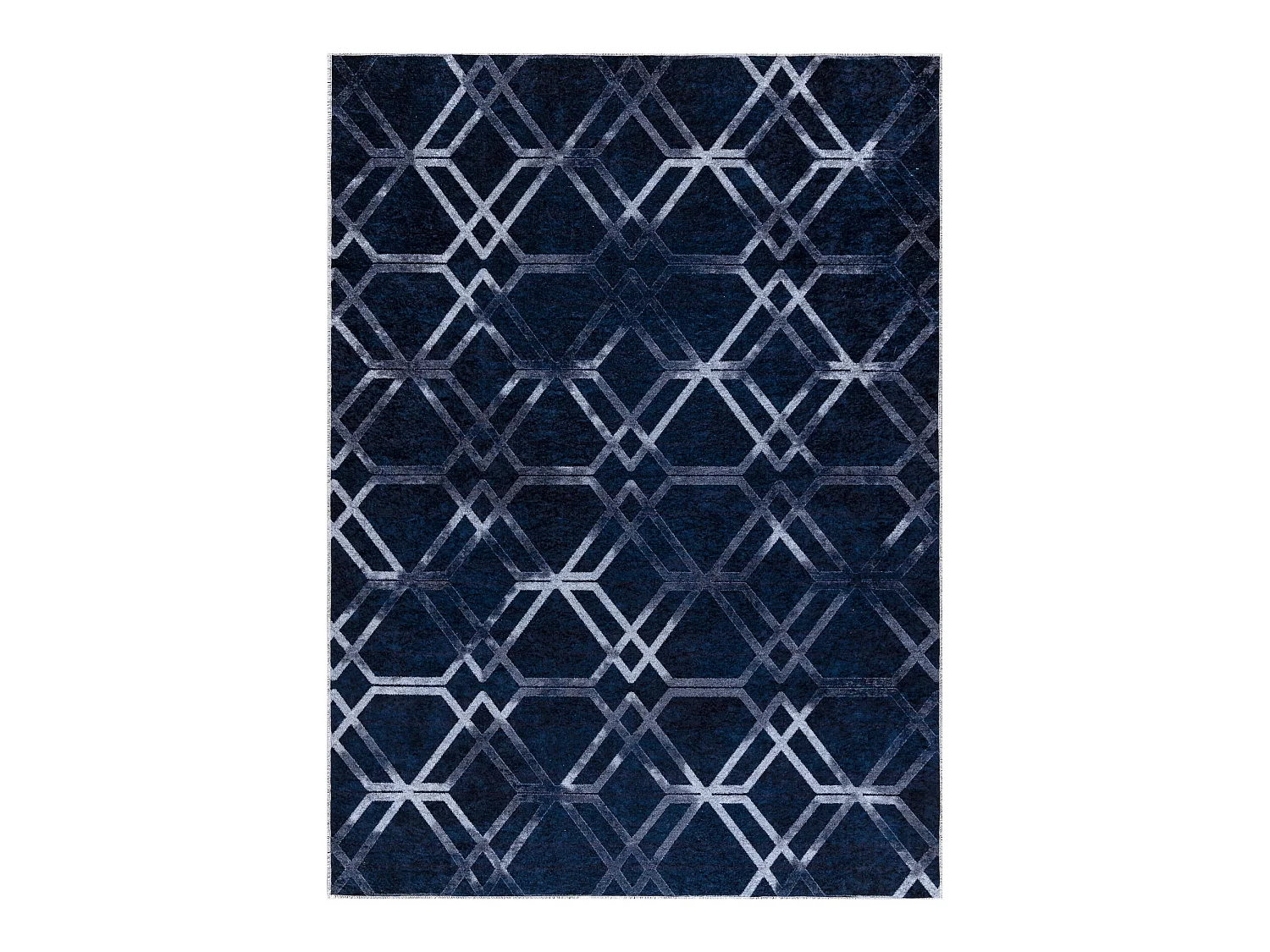 MIRO 51805.802 tapijt wasbaar geometrisch, geruite antislip - blauw 200x290 cm