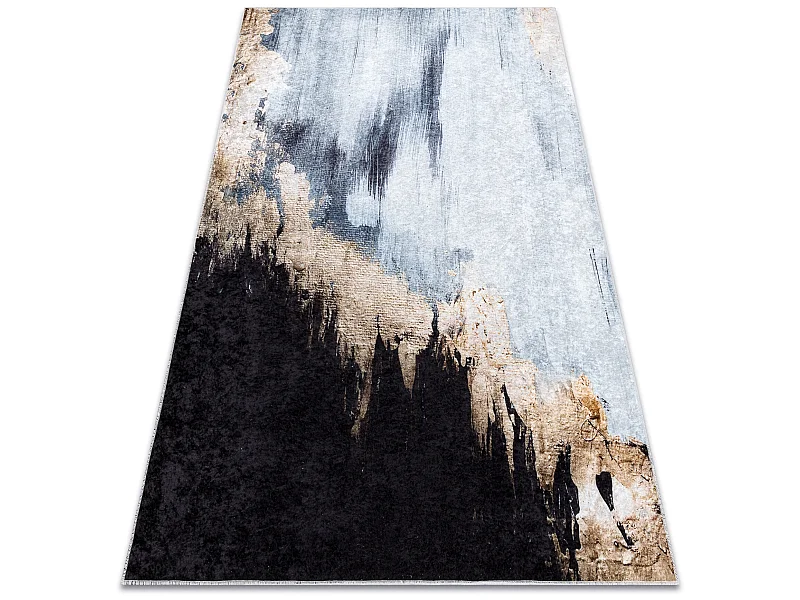 Tapis lavable MIRO 51573.802 Abstraction antidérapant - bleu / or 200x290 cm