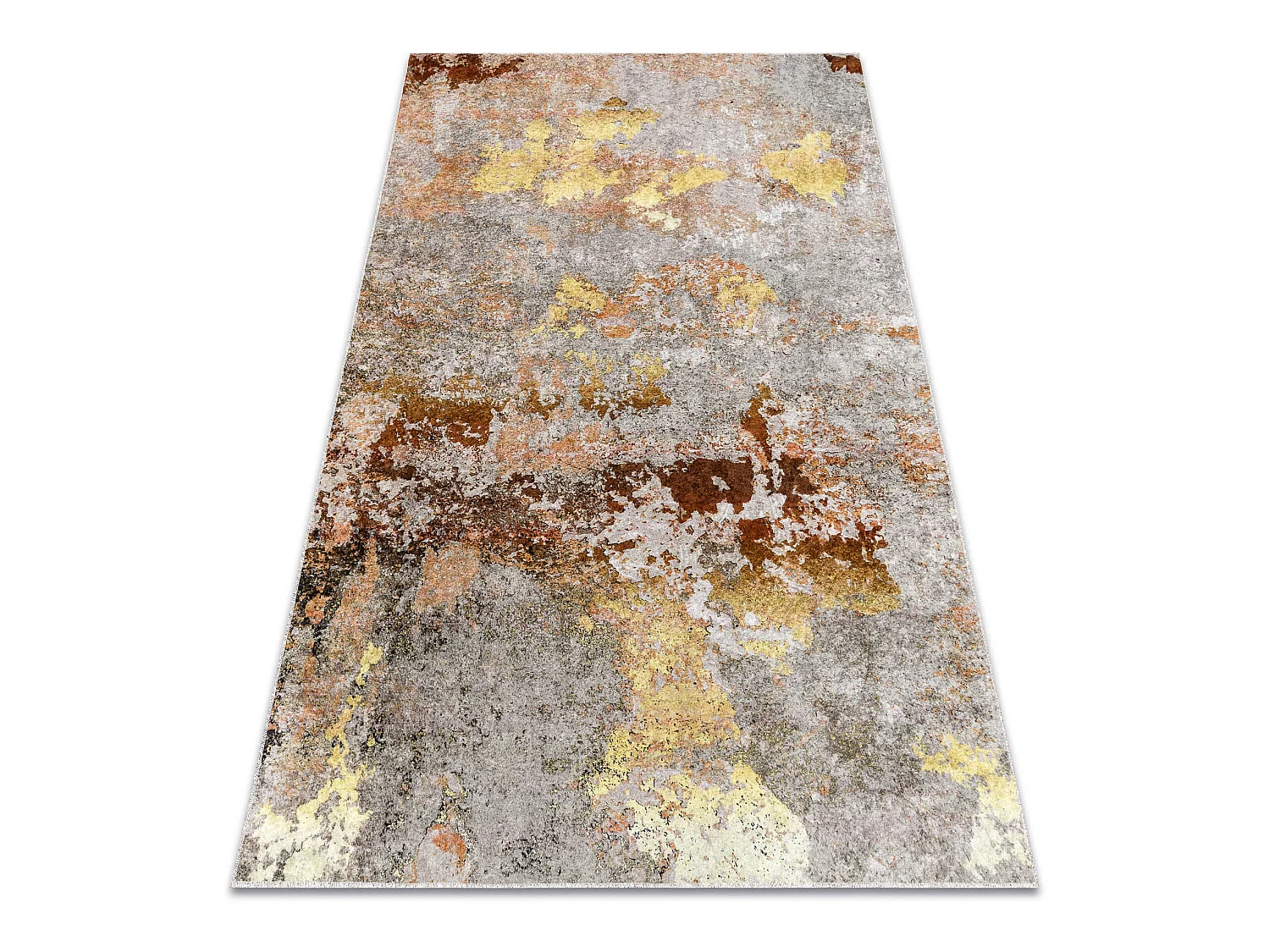 MIRO 51463.802 Waschteppich Abstraktion Anti-Rutsch - grau / gold 200x290 cm