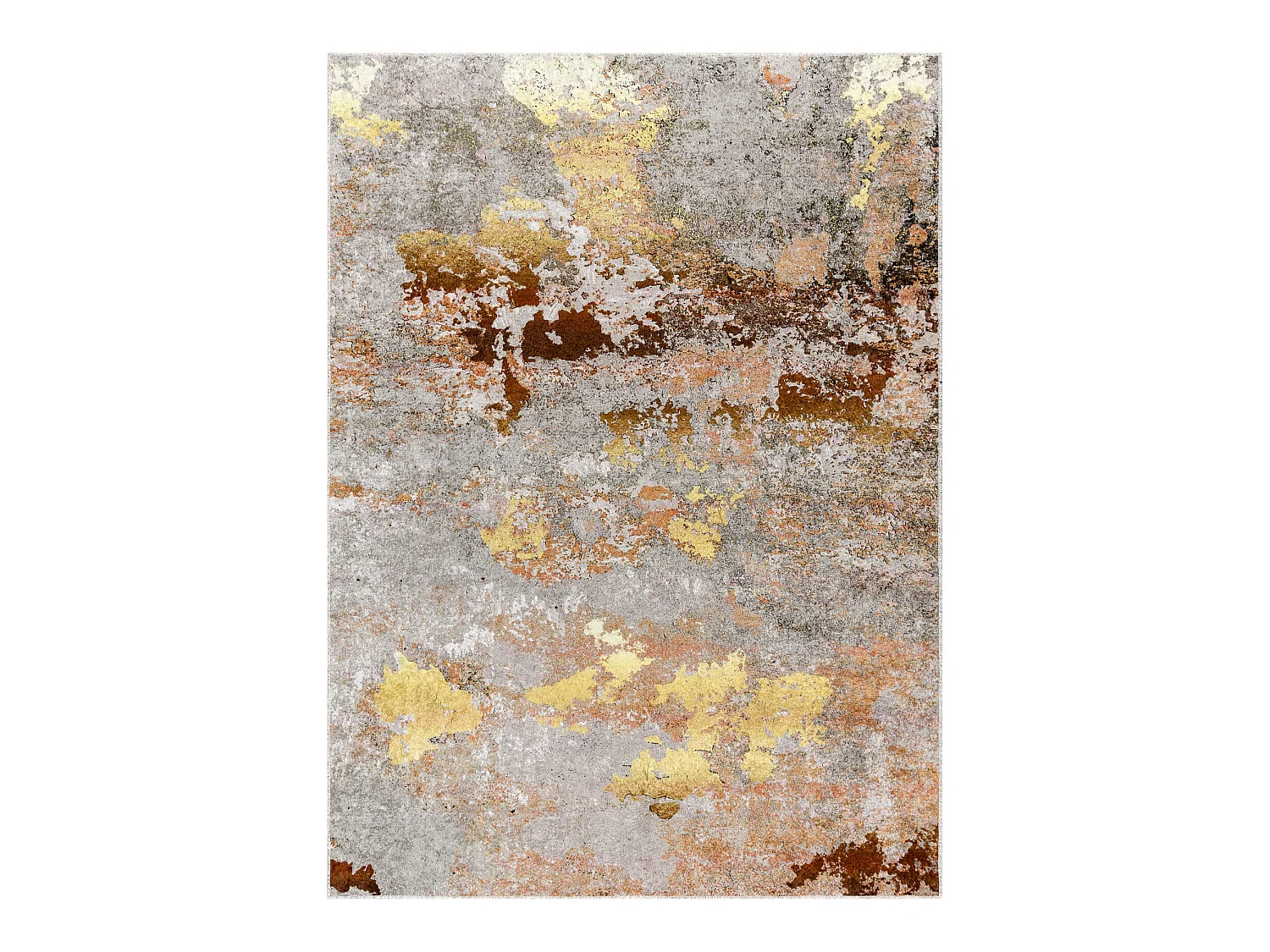 MIRO 51463.802 Waschteppich Abstraktion Anti-Rutsch - grau / gold 200x290 cm