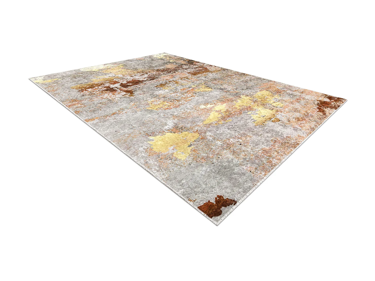 MIRO 51463.802 Waschteppich Abstraktion Anti-Rutsch - grau / gold 200x290 cm