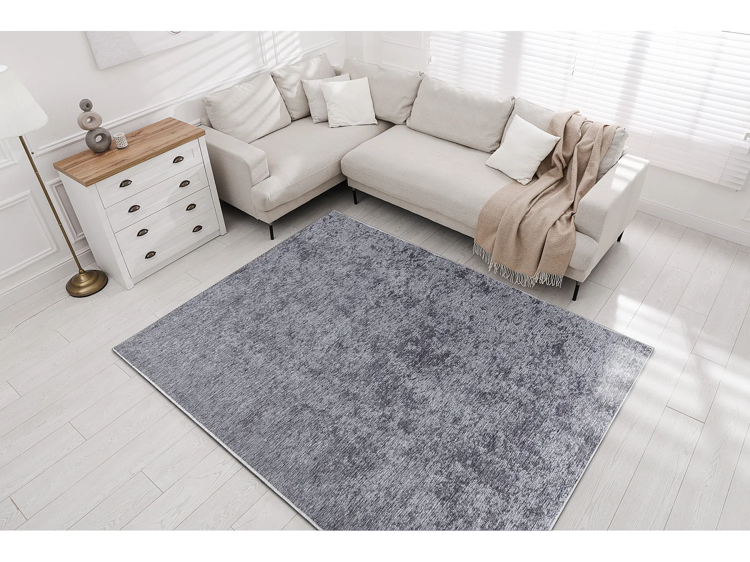 MIRO 52027.802 Waschteppich Melange Anti-Rutsch - grau 200x290 cm