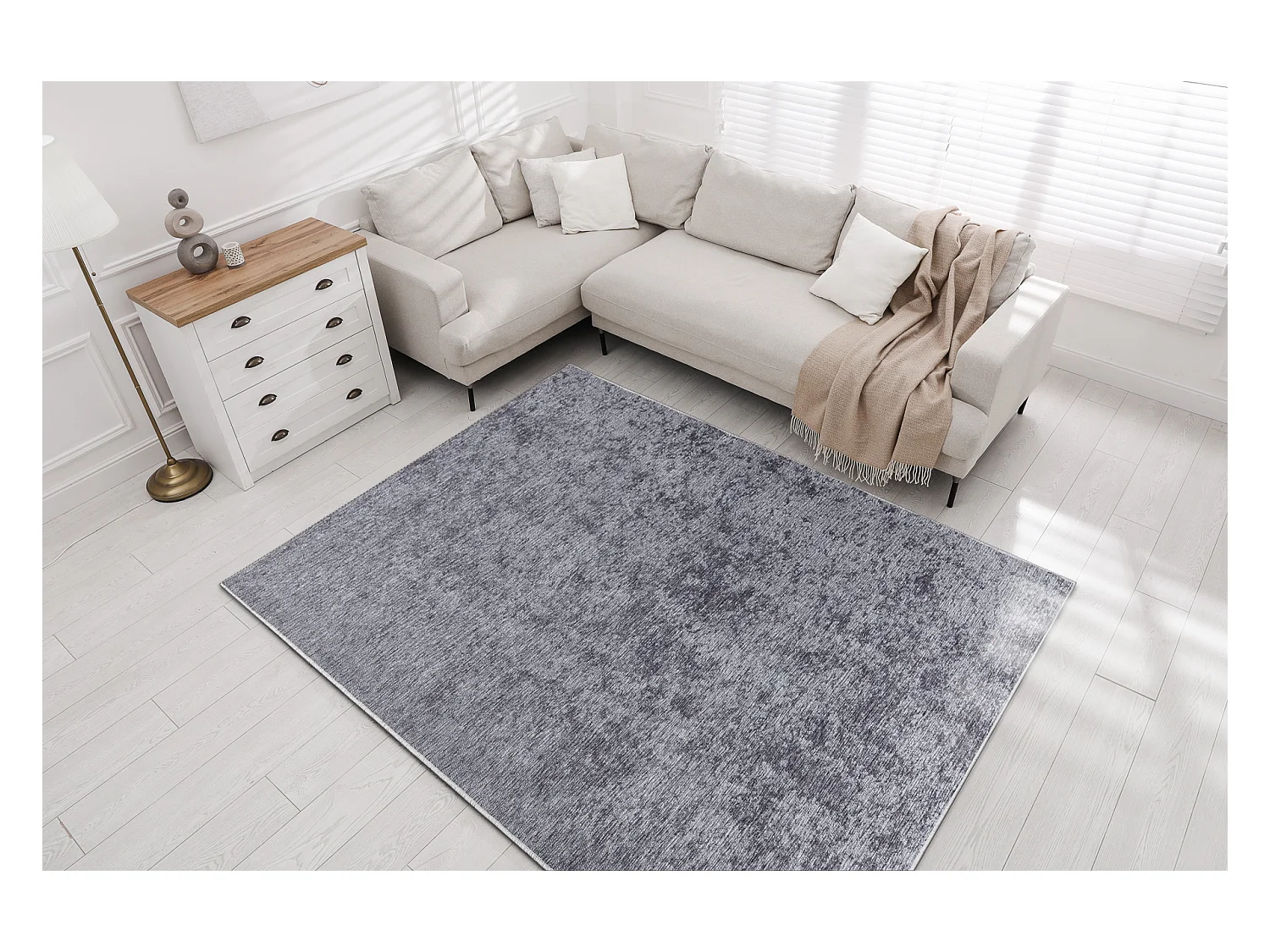 MIRO 52027.802 tapijt wasbaar melange antislip - grijs 200x290 cm