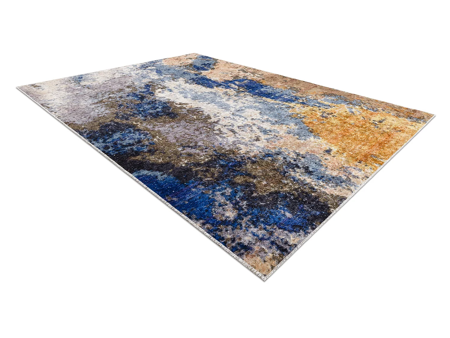 Tapis lavable MIRO 51774.802 Abstraction antidérapant - bleu / beige 200x290 cm