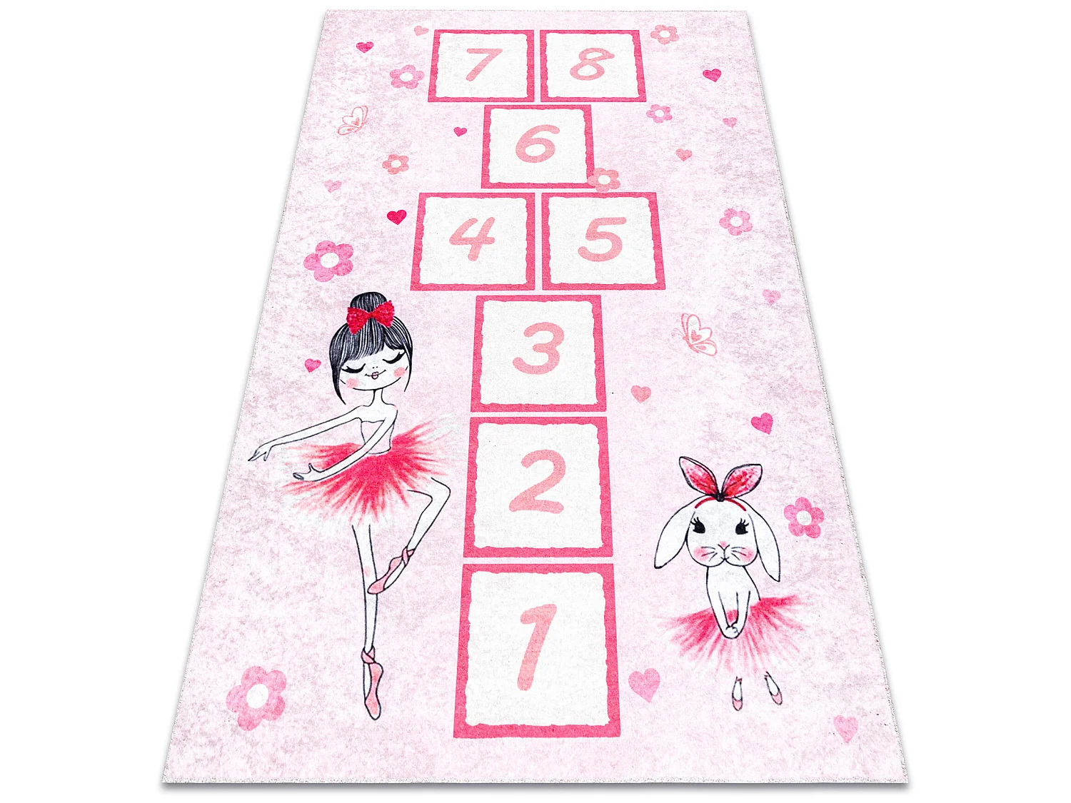 Alfombra lavable JUNIOR 51828.802 rayuela, bailarina para niños antid 200x290 cm