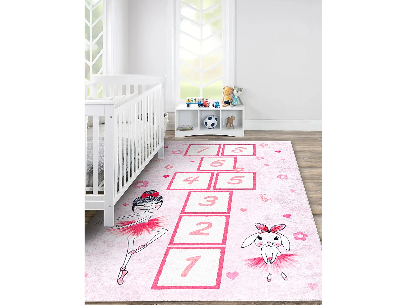 JUNIOR 51828.802 tapijt wasbaar hinkelen, ballerina voor kinderen anti 200x290 cm