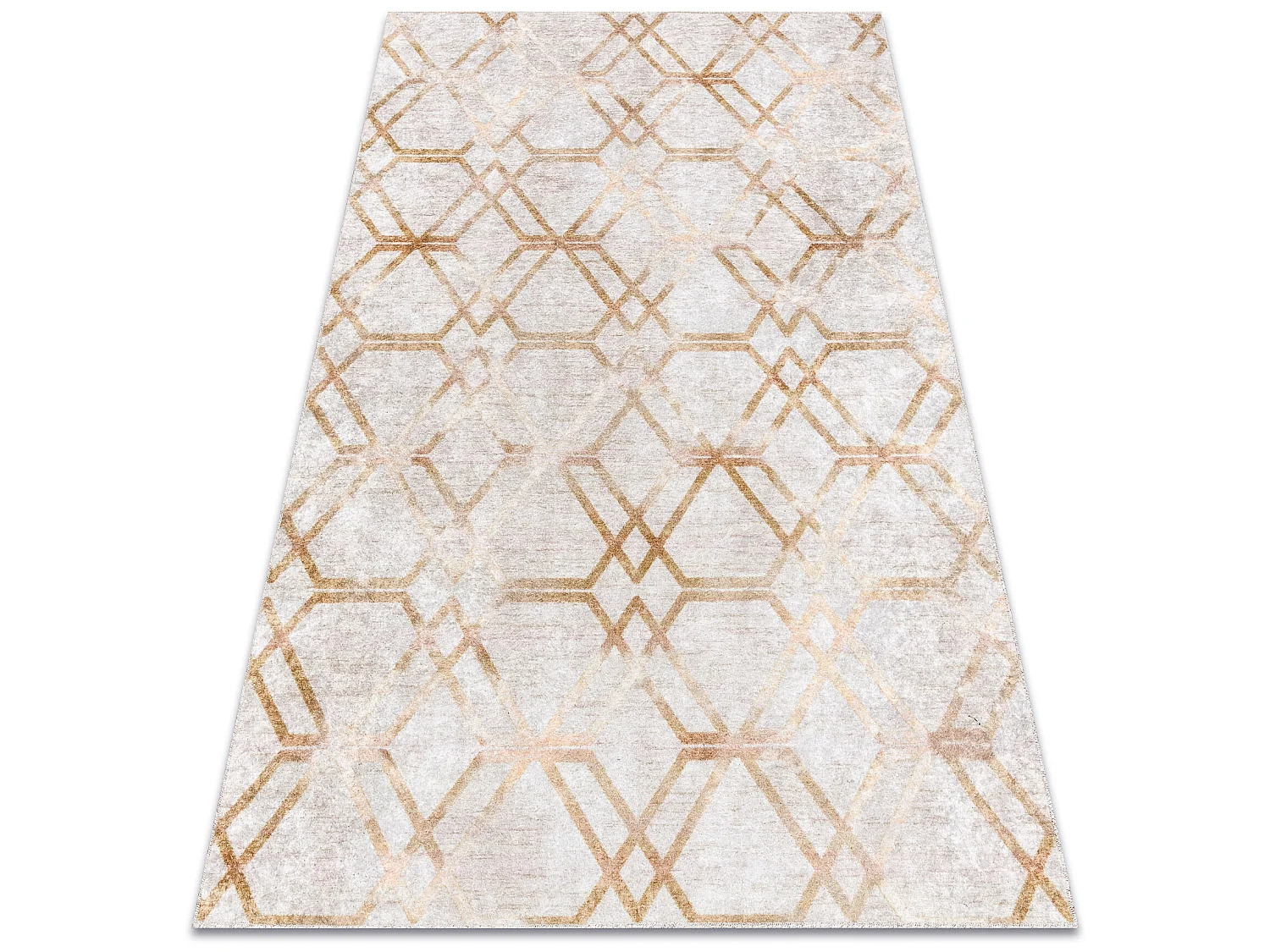 MIRO 51805.804 Tapete Geométrico, treliça antiderrapante - ouro 200x290 cm